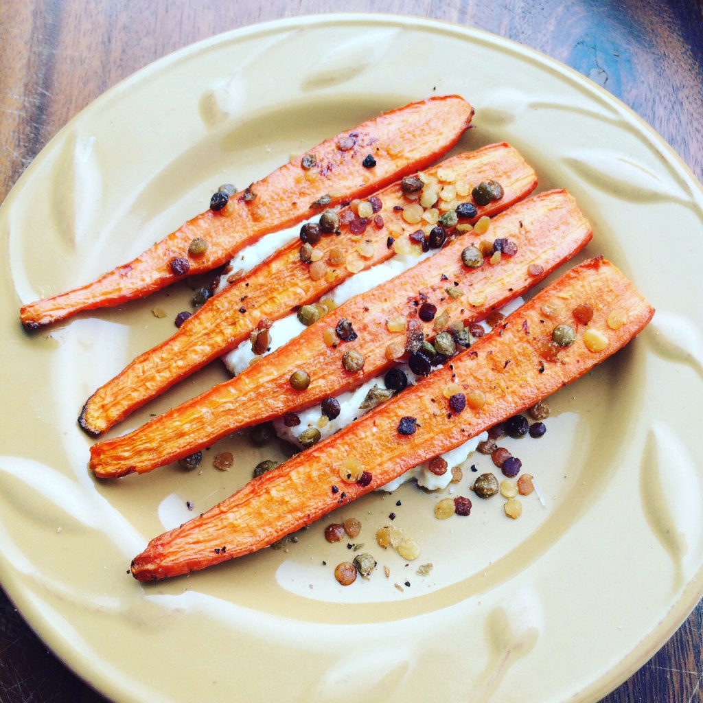 Roasted Carrots with Lentils
